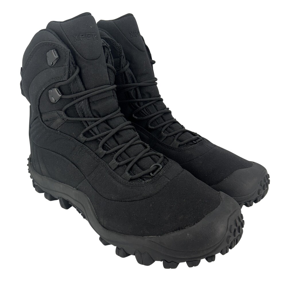 XPETI Boots Mens Size 12.5 Black Thermator Tactical Waterproof Combat Winter